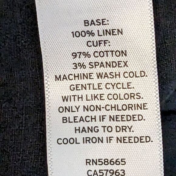 CASLON 100% Linen Black Pull On Leggings Size Medium - Picture 9 of 9